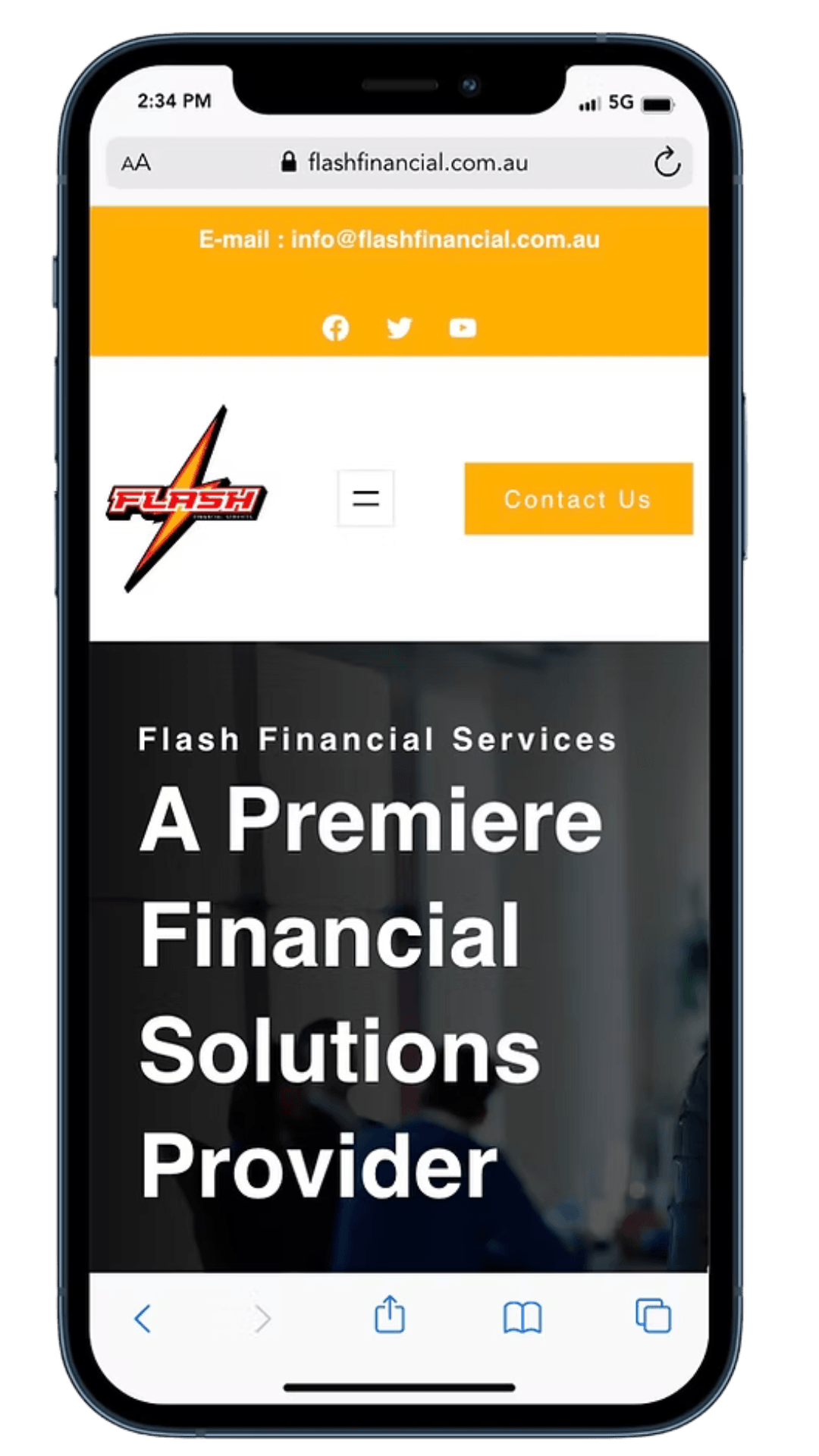 Flash Financial mobile website