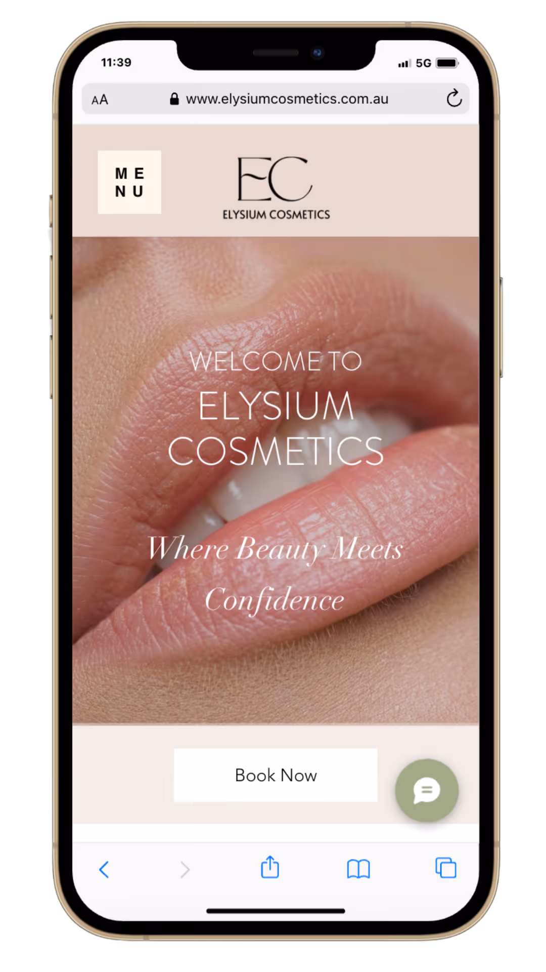 Elysium Cosmetics mobile website