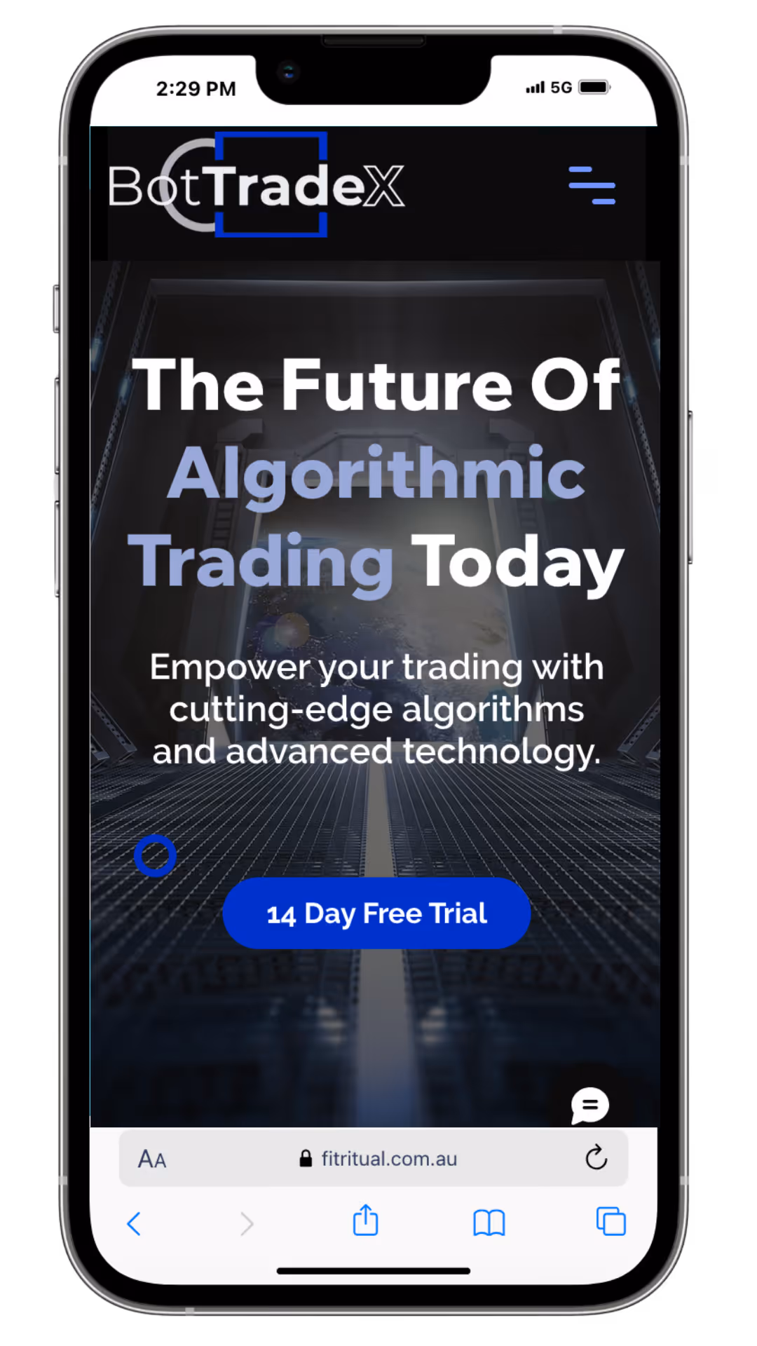 Bot Trade X mobile website