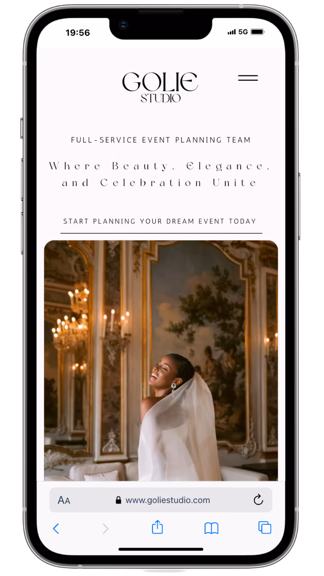 Golie Studio mobile website