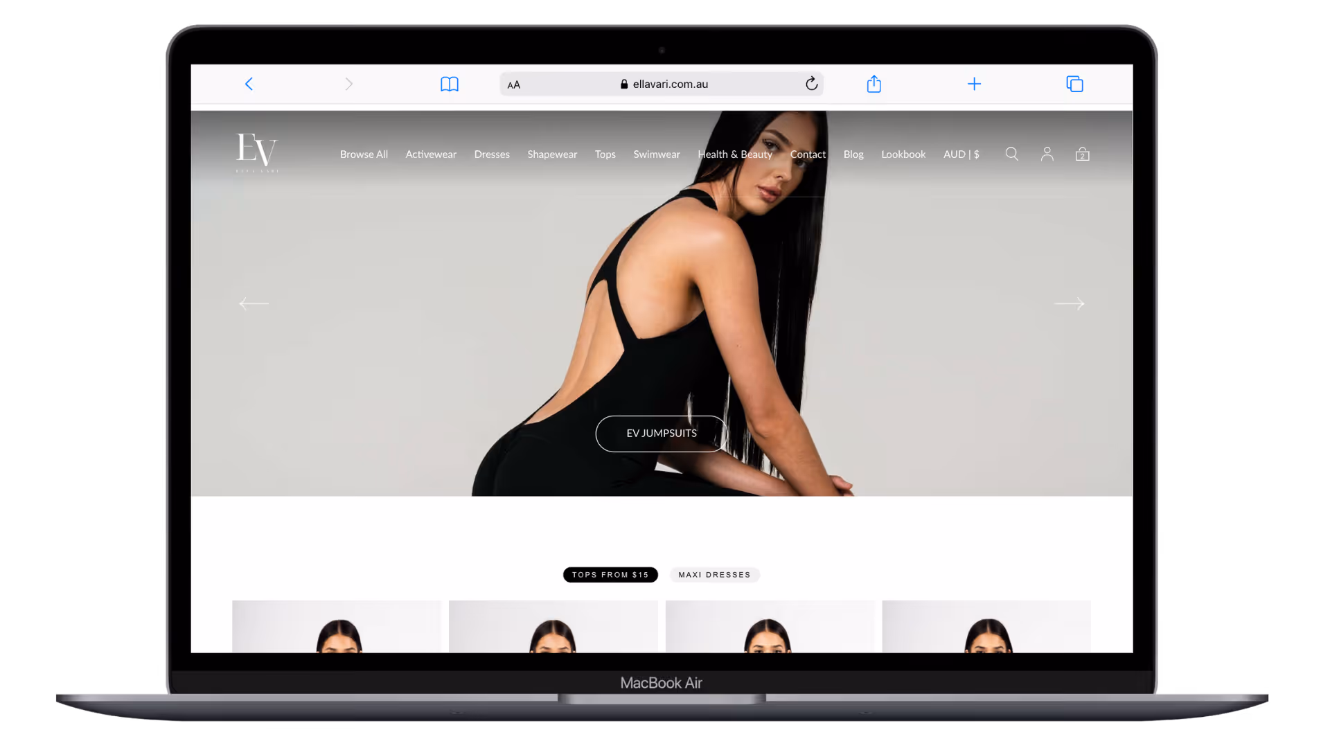 Ella Vari desktop website