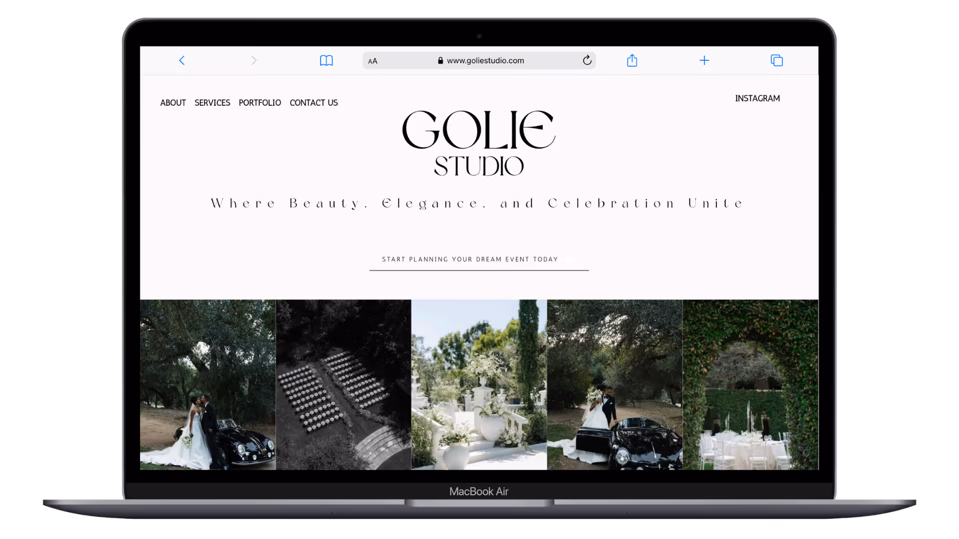 Golie Studio desktop website