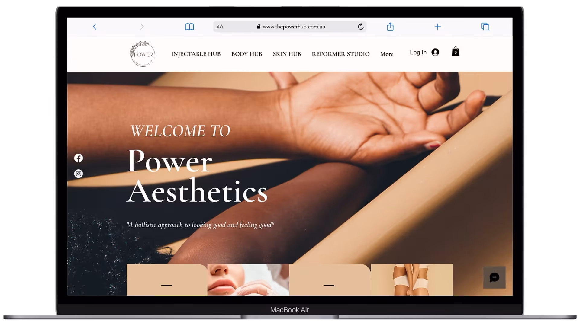 Power Aesthetics desktop website
