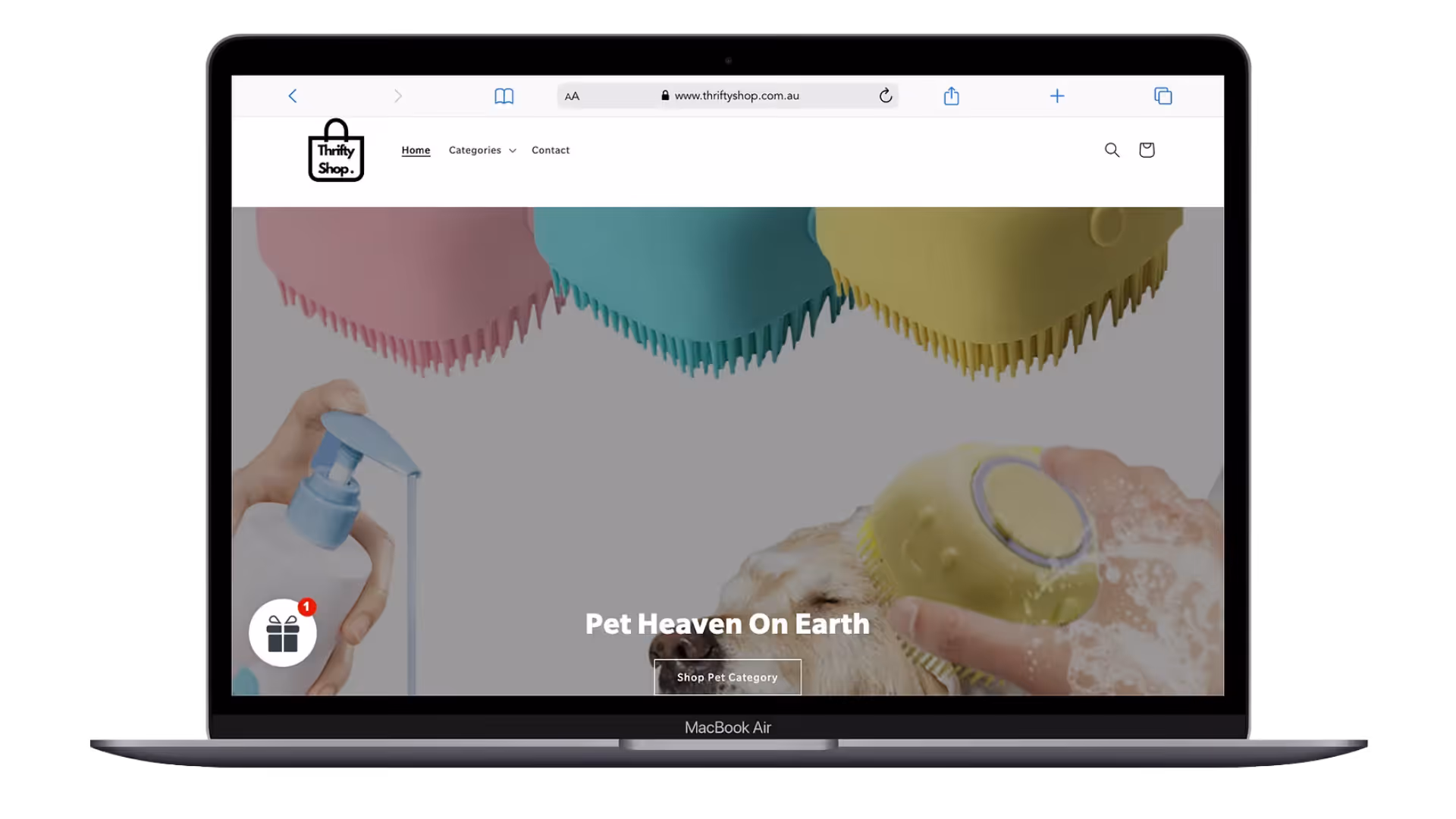 Thrifty Shop desktop website