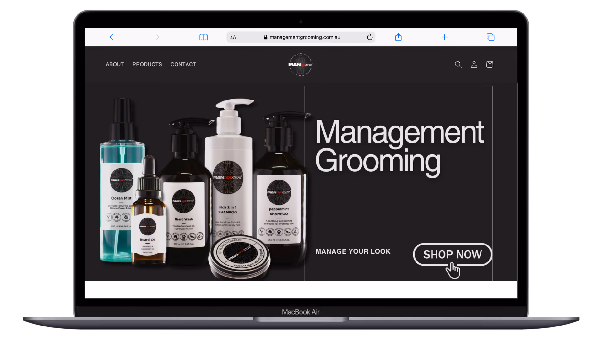 Management Grooming desktop website