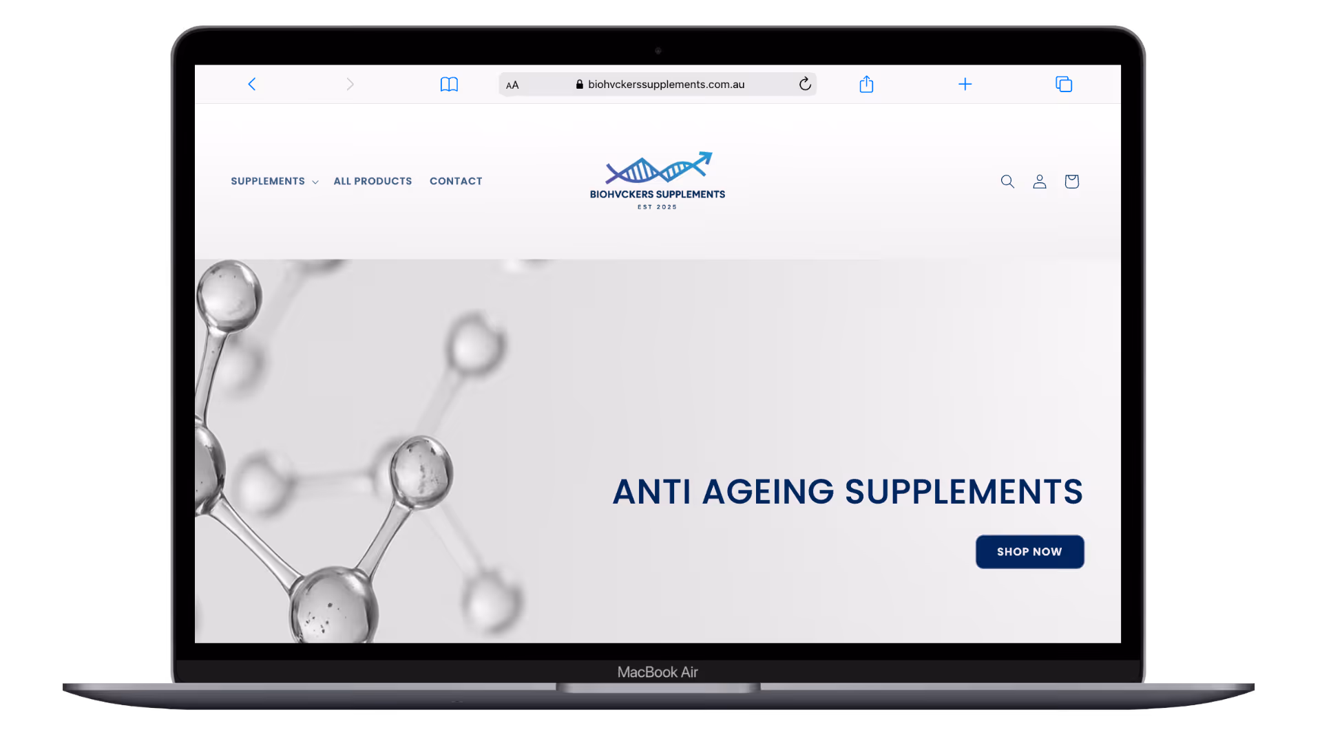 Biohvckers desktop website