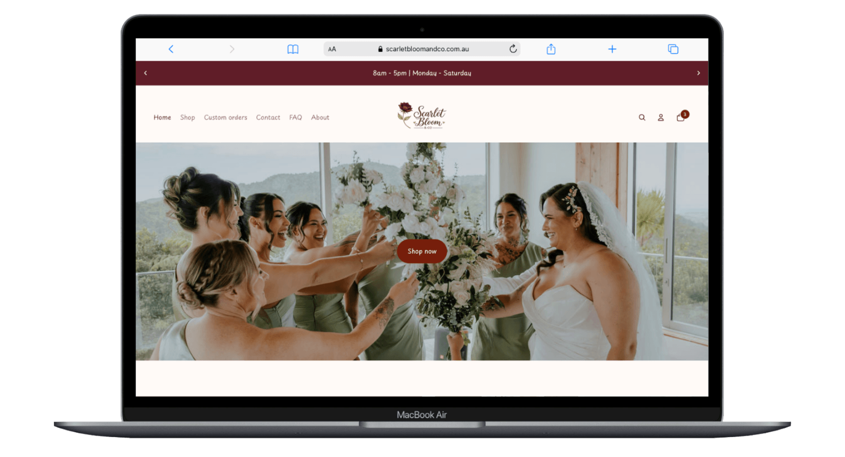 Scarlet Bloom desktop website